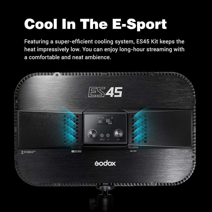 Godox ES45 Key Light,LED Video Light with Extendable Desk Stand,2.4G Wireless Control,0-100% Brightness & 2800-6500K Color Temperature,E-Sports LED Light Kit for Streaming,Zoom Calls, YouTube,Tiktok - Image 6