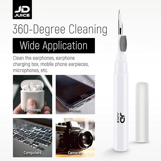 4 Pack - Earbuds Cleaning Kit Earbud Cleaning Kit - Phone Cleaning Kit in-Ear Headphones Cleaning Pen Tool, Portable 3-in-1 Laptop Cleaning Kit Electronic Cleaner with a Sponge, Metal Pen Tip - Image 7