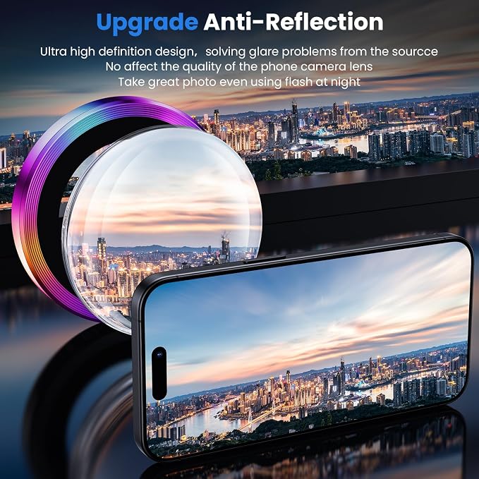 WSKEN for iPhone 16 Pro/iPhone 16 Pro Max Camera Lens Protector | Original Shooting Mode, Individual Metal Cover Film, Shatterproof HD Tempered Glass Camera Screen Protector, Colorful - Image 2