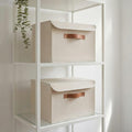 Decorative Linen Storage Boxes with Lids - Large Set of 2 Organizer Bins | The Perfect Container for Home Decor - Safely Store Photos, Documents and Memory Box Keepsakes in Style by ZICOTO