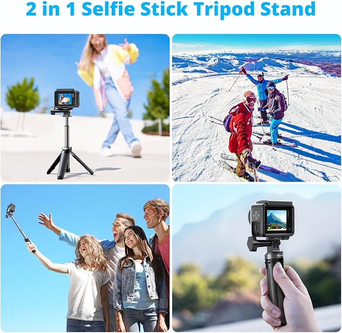 AKASO 10"/26cm Selfie Stick Tripod Lightweight Action Camera Mount | Compatible with AKASO EK7000/Brave 4/EK7000 Pro/Brave 7 LE/Brave 7/GoPro Hero 13/12/11/10/ 9/Max/DJI Osmo Action 5/4/3 - Image 5