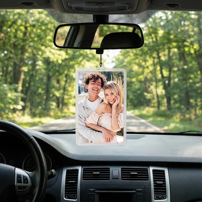 4 Pcs Picture Holder for Car Car Picture Holder with Chain Hanging Photo Holders Pictures Frame Rear View Mirror Accessories Photo Display Holders with Lanyard - Image 6