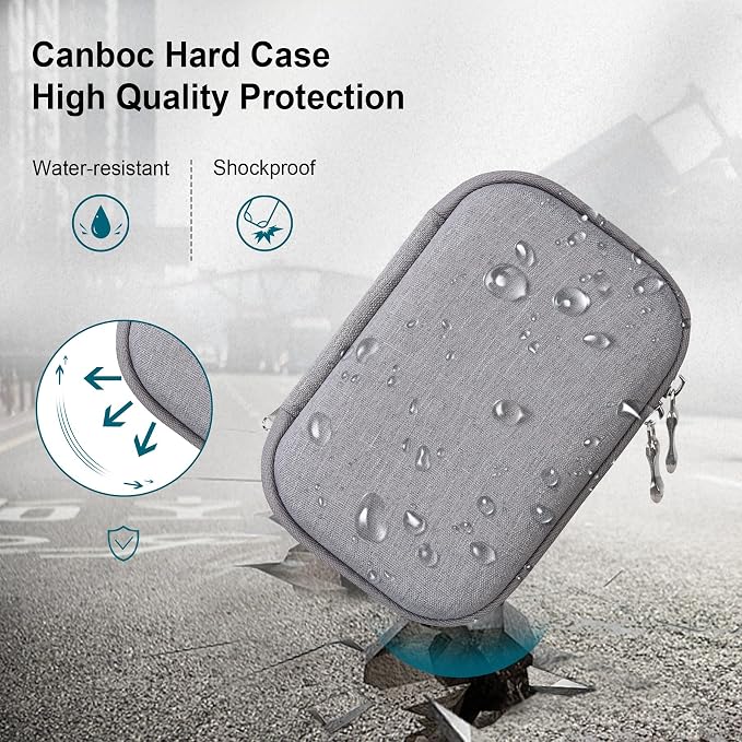 Canboc Hard Case for HP Sprocket Portable Photo Printer (2nd Edition),Grey | Mesh Pocket fits Zink Photo Paper, Cable, Case Only - Image 4