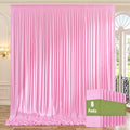 40ft x 10ft Wrinkle Free Baby Pink Backdrop Curtains for Parties, 8 Panels 5x10ft Silky Polyester Photo Backdrop Drapes for Birthday Wedding Party Photography Background Decoration by ENJOYYOURPARTY