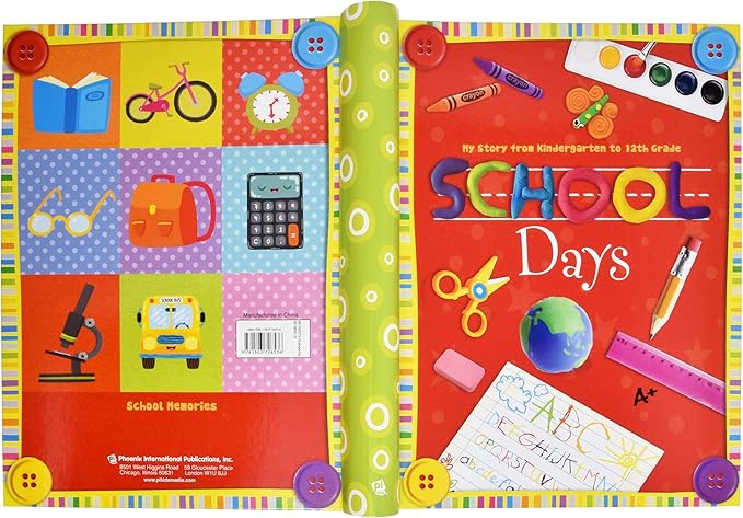 School Memory Book Keepsake Album for Kids Preschool Through 12th Grade | School Years Scrapbook Photo Album with Picture Slots, Storage Pockets, Graduation Keepsake Memory Portfolio for Boys & Girls - Image 2