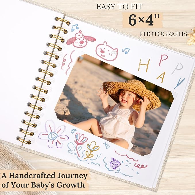 8"x8" Scrapbook Photo Album Linen Cover 20 Sheets 40 Pages White Paper | Purple Hardcover Kraft White Pages Memory Book, for Travel Wedding Guest Book Christmas Baby Shower Fits 4x6 & Instant Photos - Image 3