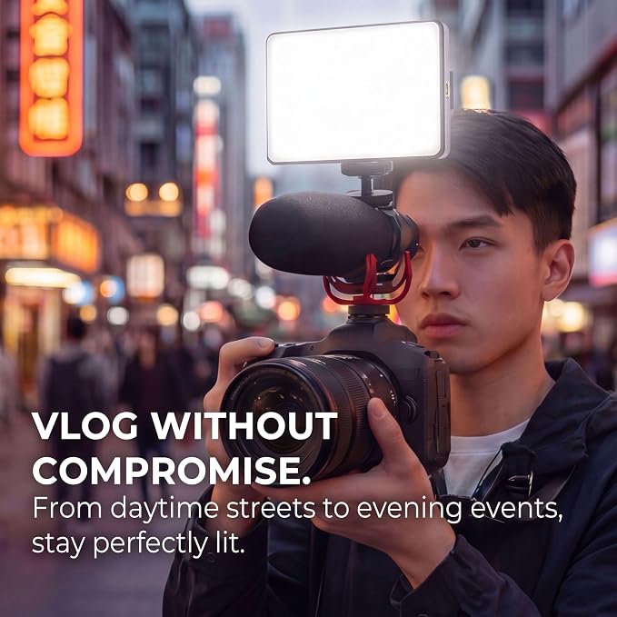 Portable Selfie Light for iPhone & Laptop, CRI 95+ Clip-On Phone Light for Video Recording, TikTok & Zoom, 45-Min Runtime Camera Light with 1/4" Thread, Cold Shoe Adapter & Screen-Protection Clip - Image 6