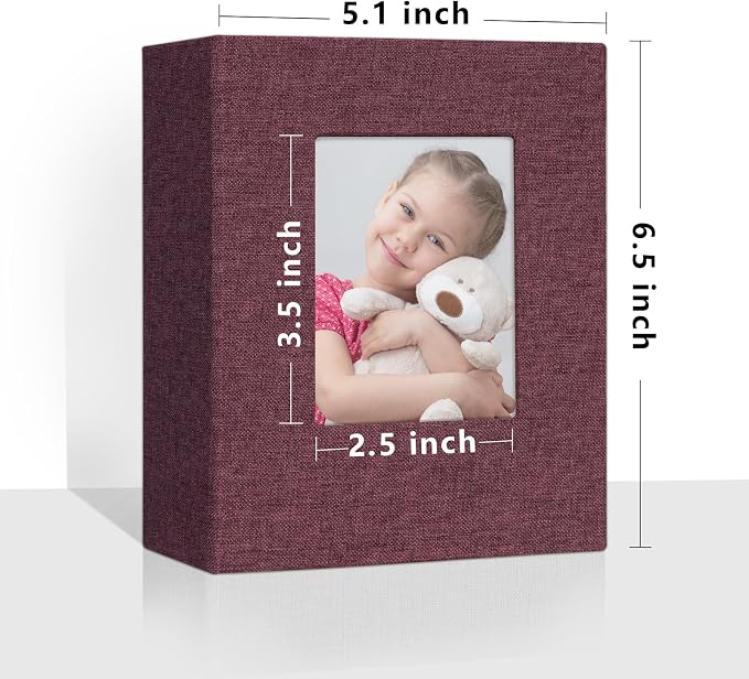 Vienrose 4x6 Small Photo Album, 2 Pack, 100 Photos, Purple | Linen Cover, Mini Photo Album, Baby Memory Book, Wedding Family Travel - Image 2