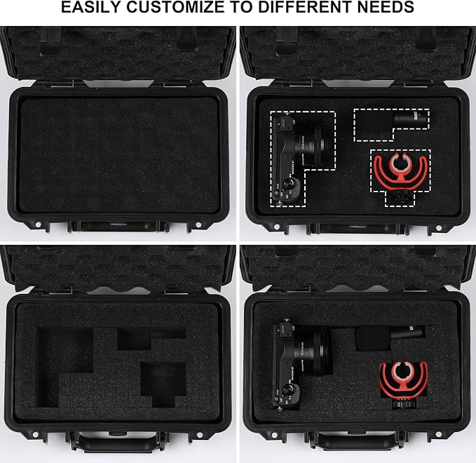Mayouko Portable Tool Box with Shock- Proof Sponge, Water Proof Grade IP67, Waterproof Hard Case with Foam Insert, Shockproof Carrying Case, Explosion Proof Box, 11.6"L×8.3"W×3.9"H - Image 3