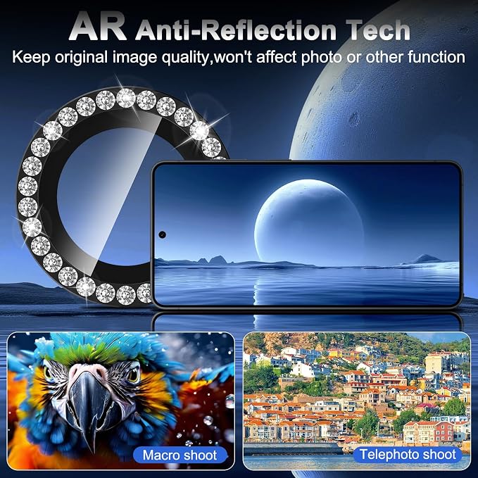 Meshine for Samsung Galaxy S26 Ultra Camera Lens Protector,Scratch Proof,Strong Adsorption,9H Hardness with Metal Ring Camera Cover,Ultra Thin Case Friendly, Accessories Lens Protector,Shiny Black - Image 4