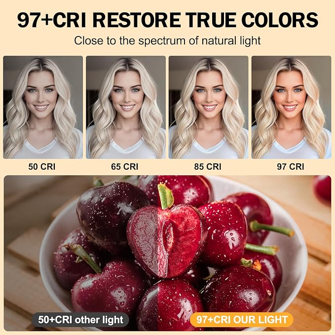 120 LED Selfie Light for iPhone, Portable Phone Light with Clip & Camera Tripod Adapter - 5000mAh Rechargeable, 3 Lighting Modes, CRI 97+ for Video Recording, TikTok, Tripod Mount Rings - Image 5