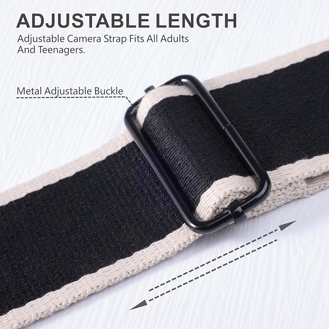 Padwa Lifestyle Adjustable Camera Strap - 2" Top Layer Cowhide Head Camera Straps for Photographers, Cotton Adjustable Neck Shoulder & Crossbody Strap Quick Release for All Cameras and Binoculars - Image 4