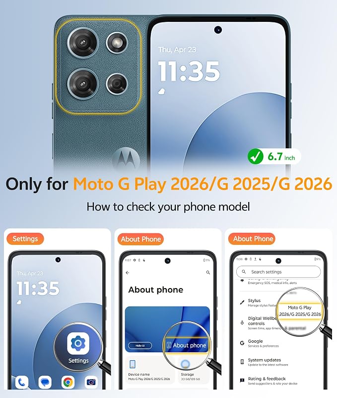 FNTCASE for Moto G Play 2026 / G 2026 / G 2025 Phone Case, Screen Protector | Translucent Matte Magnetic Back, 14FT Military Grade Drop Protection, Shockproof Protective Phone Cover, Light Blue - Image 2