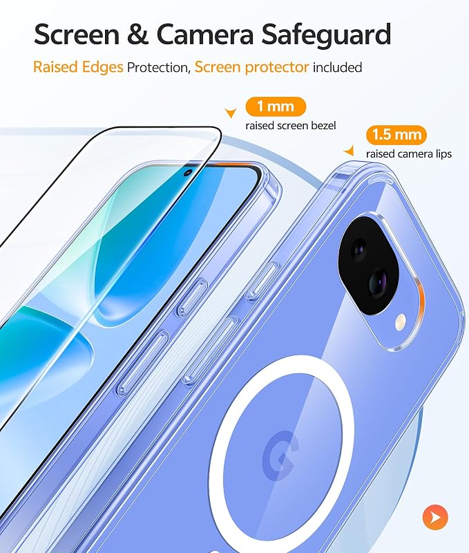 FNTCASE for Google Pixel 10a Case, Fit for Magsafe, with Screen Protector | Anti Yellowing Magnetic Back, 14FT Military Grade Drop Protection, Slim Shockproof Protective Phone Cover, Transparent Clear - Image 4