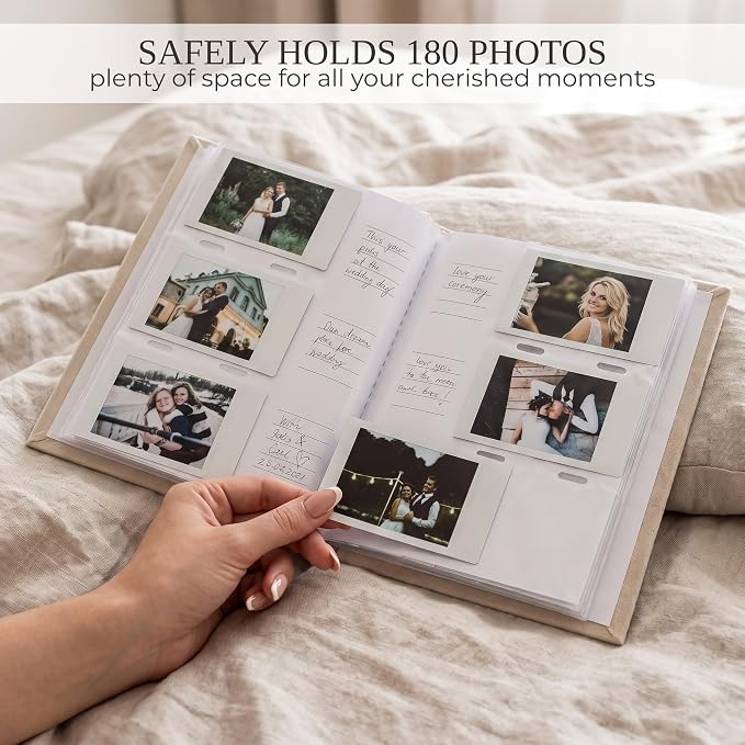Beautiful Polaroid Photo Album for Instax Mini - Velvet Cover, 60 Pages | Holds Your Polaroid Pictures - Ideal Wedding Guest Book and Keepsake with Secure Elastic Band to Preserve Precious Memories - Image 5