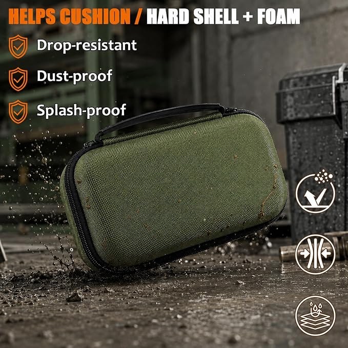 Boobowl Hard Thermal Camera Case for TOPDON TC004, for HSFTOOLS HF96, H128 | Infrared Camera Box, Removable Foam and Storage Pocket for USB Cables and Calibration Cards, Technicians, Case Only - Green - Image 5