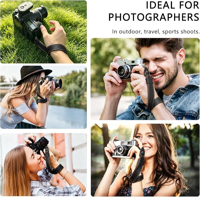 Camera Wrist Stra - Camera Straps for Photographers, Camera Hand Strap | Adjustable Wrist Camera Strap with Safer Connector for DSLR SLR Mirrorless Cameras (Black) - Image 7