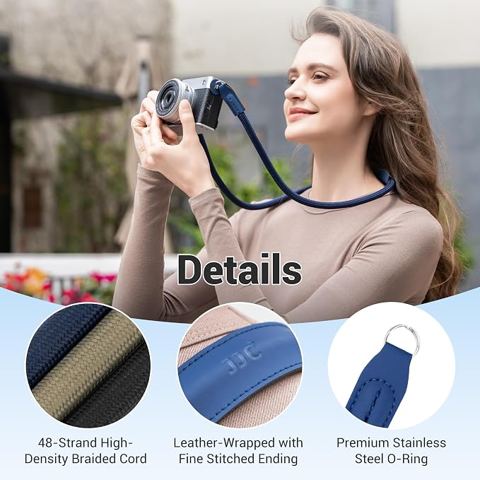 JJC 115cm Braided Rope Neck Shoulder Strap for Nikon Z50 Z5 Z6 Z7 Z8, Green | for for Nikon Z9 D7500 D850 Canon R5 R6 Mark III R50V Sony A6300 A7III A7RV Fujifilm XE3 X100F XS10 & More DSLR Mirrorless - Image 5