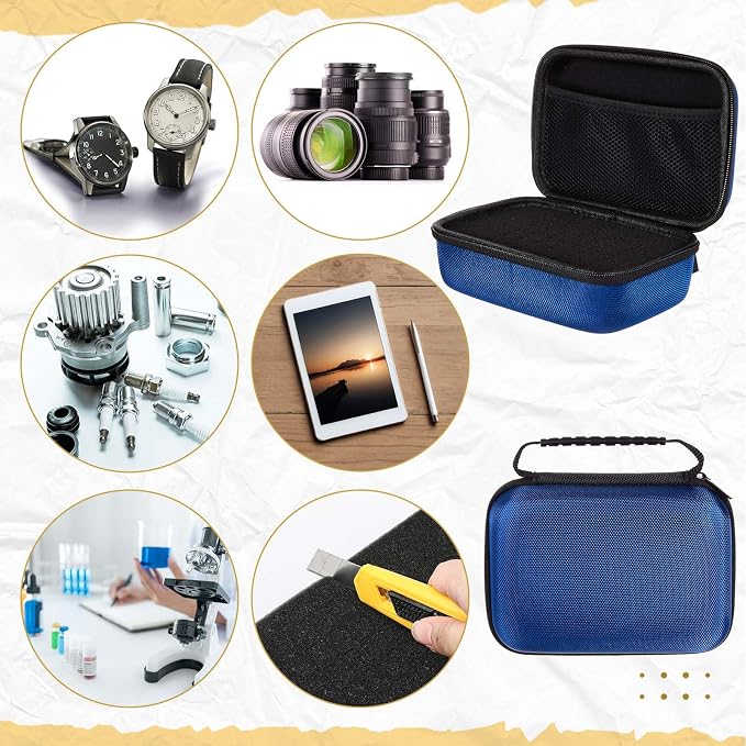 Relaxweex Hard Case with Foam, 11 X 7.8 X 4.3 Inch, Blue | EVA Waterproof Shockproof Case, Customizable Foam for Camera Electronics Instruments, Digital Products, with Knife - Image 7