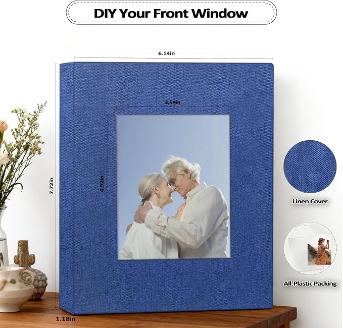 Popotop 2 Pack Photo Album 5x7 Pictures, Small Linen Slip-in Photo Albums Book for 80 Photos with 40 Pockets, Birthday Gifts for Women Mom Family Baby - Image 4