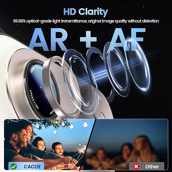 CACOE Metal Camera Lens Protector for iPhone Air | Tempered Glass Cover, Anti-Scratch, Drop-Proof, Strong Adhesion, Camera Screen Cover Accessories, Light Gold - Image 2