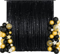 SquarePie 20x10ft Black Sequin Backdrop, High Density Non-Transparent Glitter Curtain for Photography, Birthday, Wedding Party Decorations, Thick Solid Background with 4" Rod Pocket, 1 Panel by SquarePie