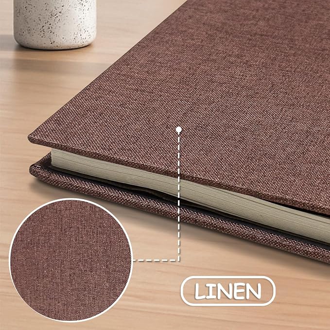 Large Photo Album Self Adhesive Scrapbook Album for 4×6 5×7 8×10 Pictures DIY Magnetic Linen Cover Album 40 Pages for Family Wedding Gifts with Metal Pen and Plastic Board - Image 5