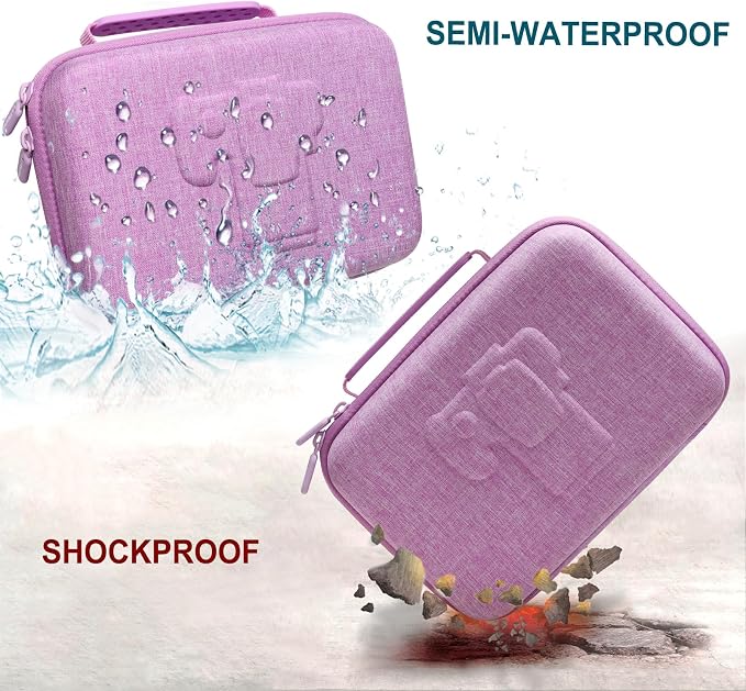 Small Camera Case Bag for Canon EOS Rebel T7/R50//R100 DSLR Camera Purple | Hard Carrying Travel Case for Canon EOS Rebel T7/R50//R100/R6 Mark II/R8/R6 Mark III/R50 V/T6/R10/R5 Mark II DSLR SLR Camera - Image 5