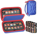 Game Card Case for Nintendo Switch, 72 Games and 144 MicroSD Cards, Blue | Hard EVA Memory Card Organizer with Removable EVA-PVC Trays, Fitted Slots and Finger Grooves for Easier Browsing by GWCASE