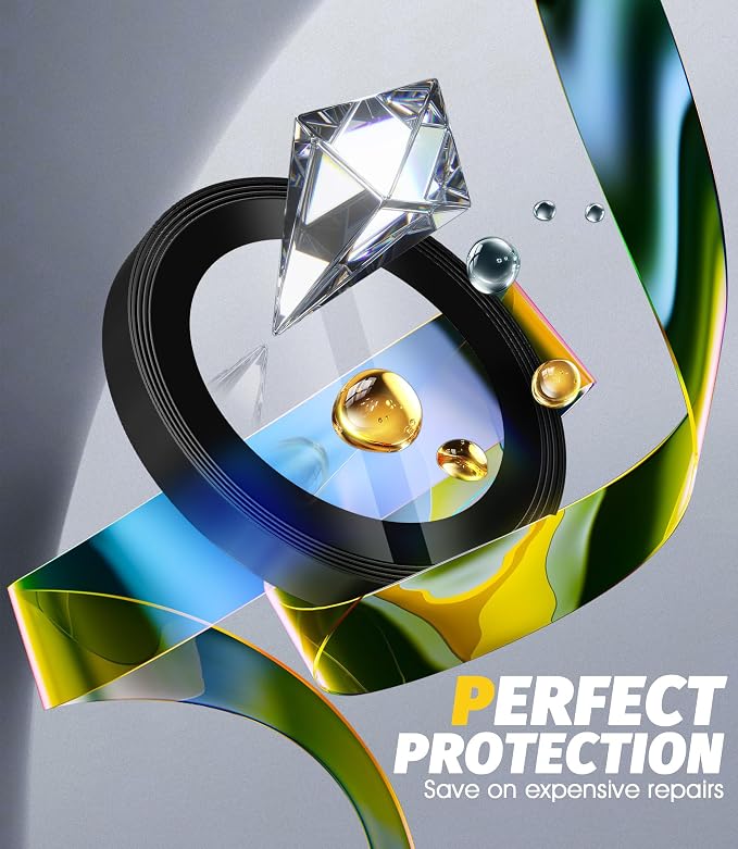 (3 Pack) Orzero Camera Lens Protector for iPhone Air 2025 / iPhone 17 Air, [EZ Install] [Case-Friendly] 9H Tempered Glass CD Pattern Lens Cover, Military-Grade Shockproof, HD Clarity Anti-Glare - Black - Image 6