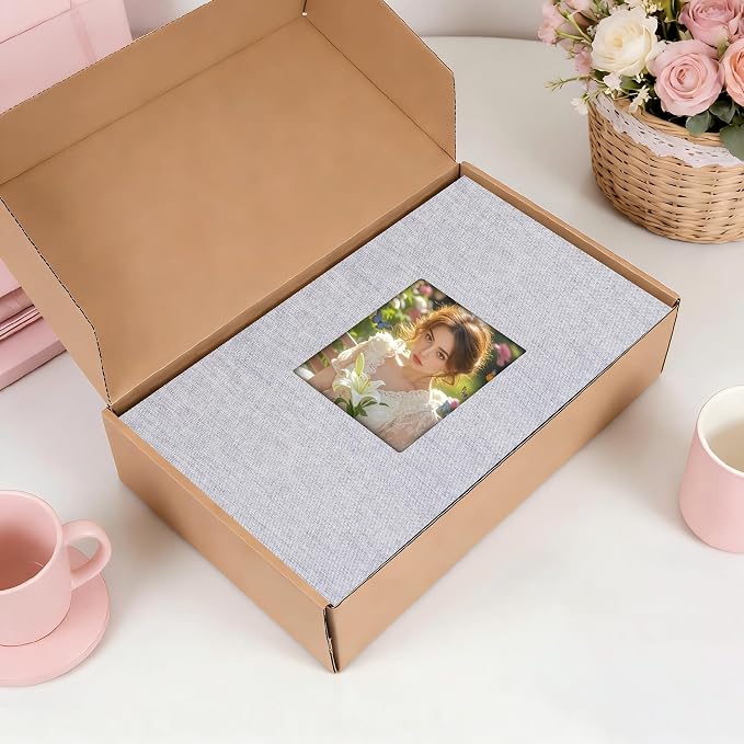 Aevdor 2 Pack 4x6 Photo Albums, Holds 600 Photos, Linen Cover, Grey | Linen Hardcover, Slip-In Pockets, Acid-Free & PVC-Free, Store Wedding Baby Vacation Memories - Image 4
