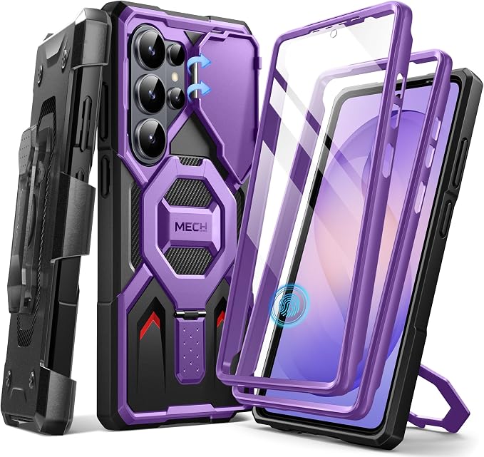 TONGATE Magnetic Stand for Samsung Galaxy S26 Ultra Case, Compatible with Magsafe, [Camera Cover & 2 Front Frames][Military Drop Protection] S26 Ultra Case Built-in Screen Protector & Belt Clip,Purple by TONGATE
