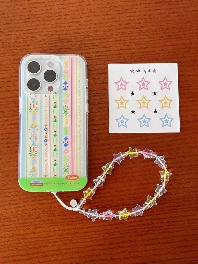 Drawwind Phone Charm Beaded Wristlet Strap Universal Cell Phone Lanyard Cute Bracelet Wrist Strap Beaded Chain String Handmade Accessories for Case Camera Bags (Dream Star) - Image 6