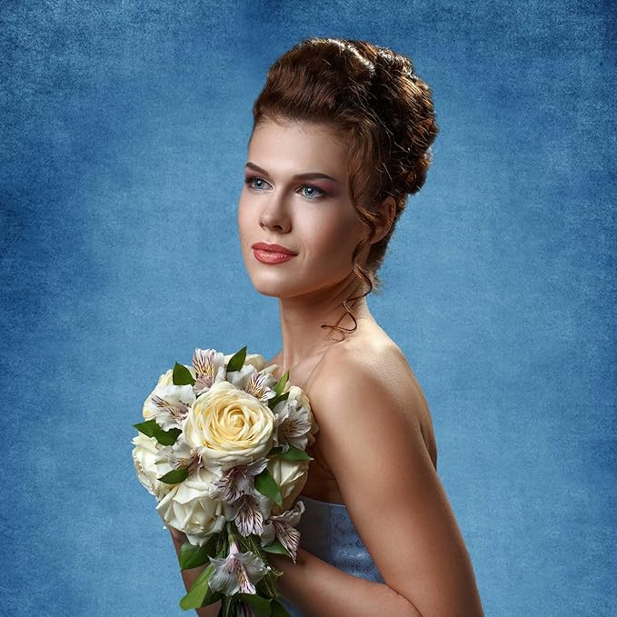 Blue Photography Backdrops for Photoshoot, Abstract Fabric 8x10ft | Vintage Studio Photo Backgrounds, Non Reflective, Easy to Use, for Portrait, Headshot, Product - Image 3
