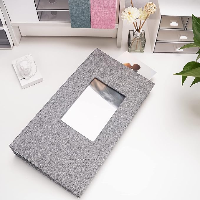 Vienrose 4x6 Photo Album,420 Pockets,Linen Cover with Window,Grey | Linen Hardcover, Slip In Photo Book, Family Memory Album, Travel Keepsake - Image 2