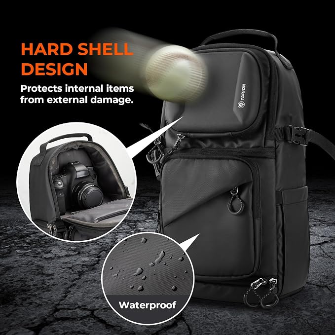 TARION 2-in-1 Camera Backpack & Shoulder Sling Bag Compact 9L Black TR-S | Dual Strap Convertible, Side Access, Waterproof Raincover, for Travel Photography, for DSLR SLR Mirrorless Cameras Drone - Image 6