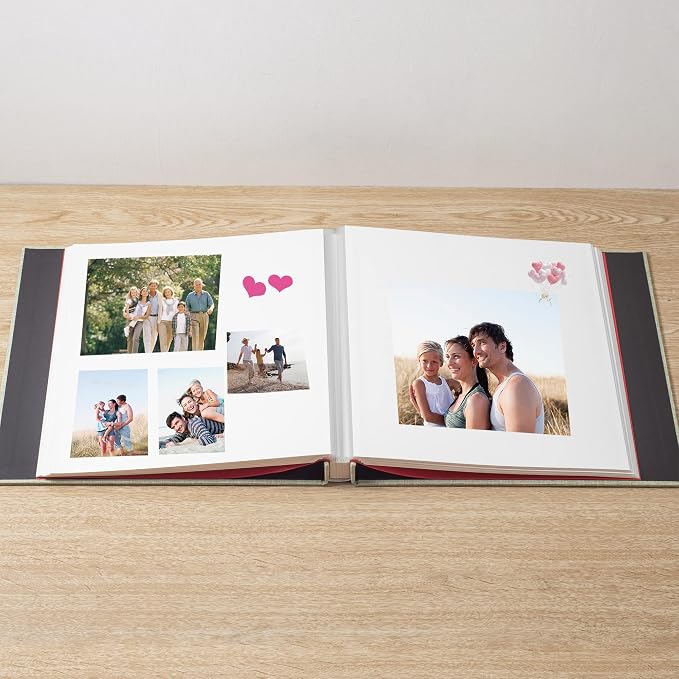 Large Photo Album Self Adhesive 4x6 8x10 10x12 13x12.8 Magnetic Scrapbook Album 12.6x11 Inch 60 Sticky Pages Linen Cover DIY Photo Album with A Metallic Pen and DIY Stickers(Grass - Image 3