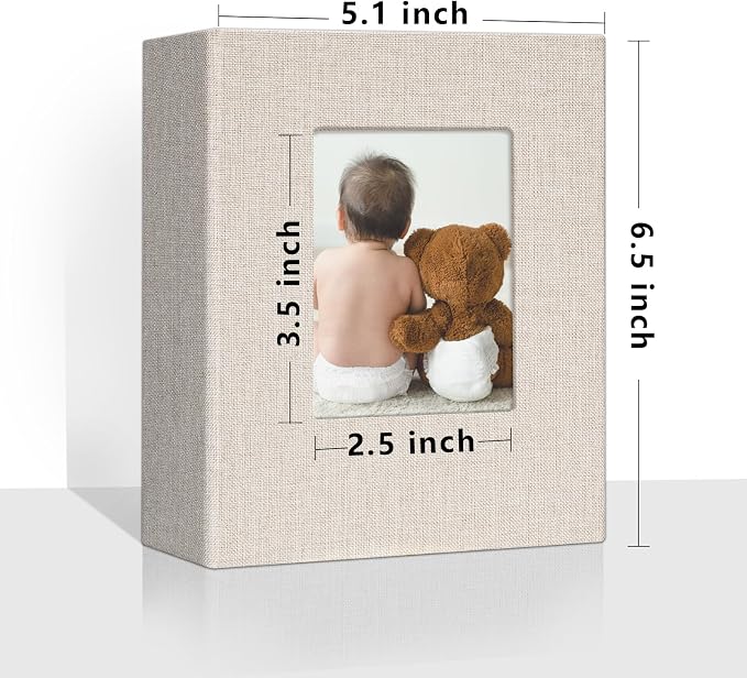 Vienrose 4x6 Small Photo Album, 2 Pack, 100 Photos, Beige | Linen Cover, Mini Photo Album, Baby Memory Book, Wedding Family Travel - Image 2