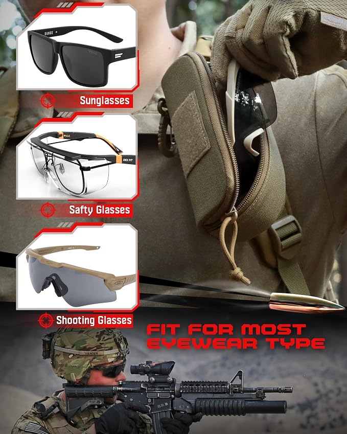 Wynex Tactical Molle Glasses Pouch, Shockproof Eyeglass Case for Glasses | Sunglasses Case Hard Shell, 360°Clip & Patch, Glasses Protector Fit Sunglasses Goggles, for Travel Sports Work - Image 2