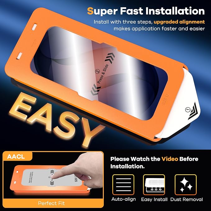 AACL 3-Pack for Samsung Galaxy S26 Ultra Screen Protector Tempered Glass | 9H Glass for S26 Ultra Screen Protector 5G, [Fast Alignment Tool] [Bubble Free] [6.9 Inch] - Image 3