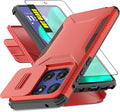 for Motorola G Stylus 5G 2025 Case with Built-in Slide Camera Cover & Screen Protector, [2 in 1] Heavy Duty Rugged Shockproof Protective Cover for Moto G Stylus 5G 2025(Red) by AWZHYDT