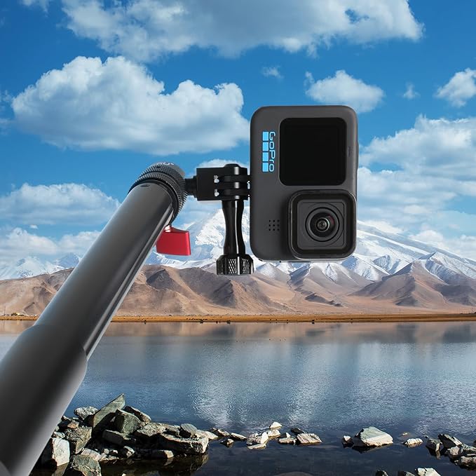 HSU Cold Shoe Mount Adapter with 1/4”-20 Screw Hole | Aluminum 360° Rotation Camera Tripod Mount for GoPro Hero 13/12/11/10/9/Osmo Action, Tripod Selfie Stick, DSLR Camera Flash - Image 6