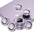 AGVEE 3+3 6 Pack for iPhone 17 Camera Lens Protector Cover | Individual Bling Diamond & Bling Glitter Sparkle Cute Gem Metal Ring, 9H Tempered HD Glass by AGVEE