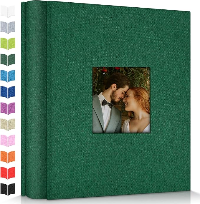 Artfeel Photo Album 4x6 with 600 Pockets,Slip-in Picture Albums,Linen Cover Memory Book with Front Window,White Page Vertical Photo Book for Wedding,Family,Anniversare,Baby,Vacation by Artfeel