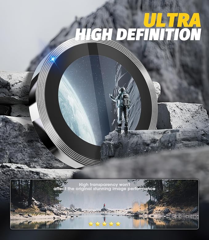 Orzero (2 Sets Camera Lens Protector for Samsung Galaxy Z Fold 8 Ultra, [EZ Install] [Case-Friendly] 9H Tempered Glass CD Pattern Lens Cover, Military-Grade Shockproof, HD Clarity Anti-Glare - Sliver - Image 3