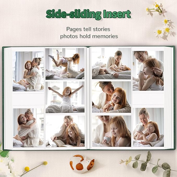 Artfeel Photo Album 4x6 with 600 Pockets,Slip-in Picture Albums,Linen Cover Memory Book with Front Window,White Page Vertical Photo Book for Wedding,Family,Anniversare,Baby,Vacation - Image 5