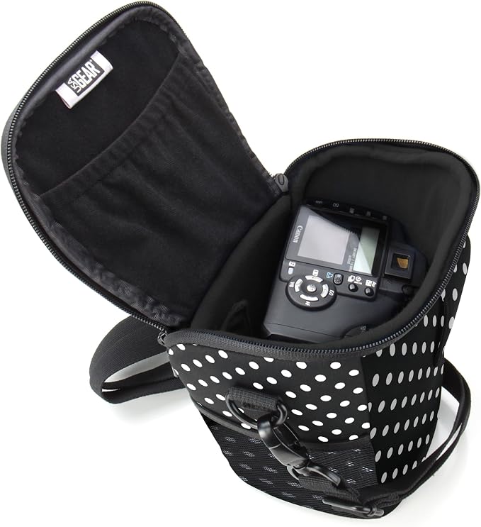 USA Gear DSLR Camera Case for Men and Women with Top Loading Accessibility, Adjustable Shoulder, Small Camera Sling Bag, Padded Handle - Camera Holster Bag for Nikon, Canon, Panasonic (Polka Dot) - Image 2