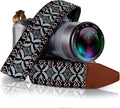 Art Tribute Camera Strap - Shoulder, Crossbody & Neck Camera Strap for Photographers, Fits All Cameras, Canon Nikon Sony Fujifilm, Padded Strap W/Quick Release, Embroidered Cotton & Leather Ends by ArtTribute