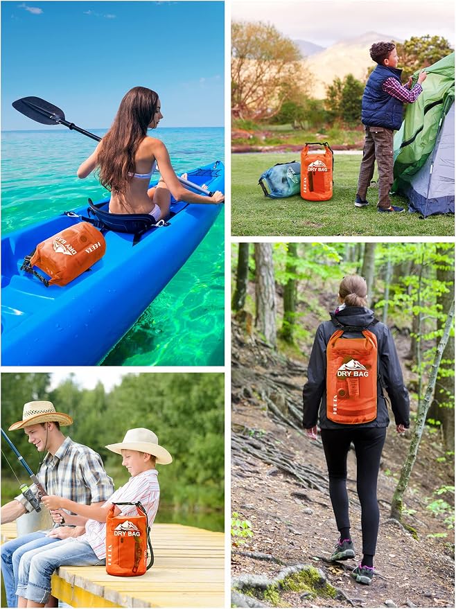 HEETA Dry Bag Waterproof Backpack with Phone Case 5L/10L/20L/30L/40L | Roll Top Lightweight Dry Storage Bag for Women Men, Travel Boating Kayaking Paddle Board Camping Beach Essentials Accessories - Image 6