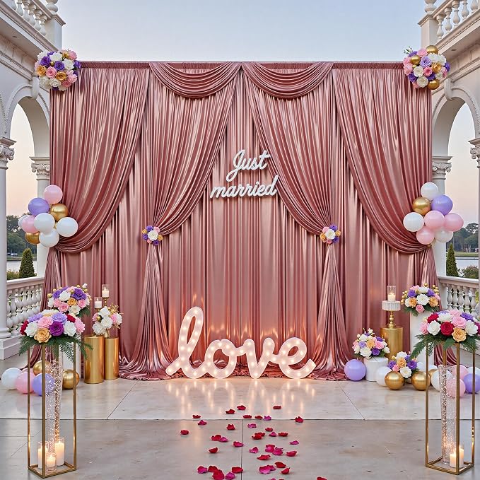 10x10FT Rose Gold Sequin Backdrop Curtain for Party - 2 Panels 5x10FT Wrinkle-Free Shimmer Drapes for Birthday, Wedding, Christmas, Decorations & Photography - Image 4